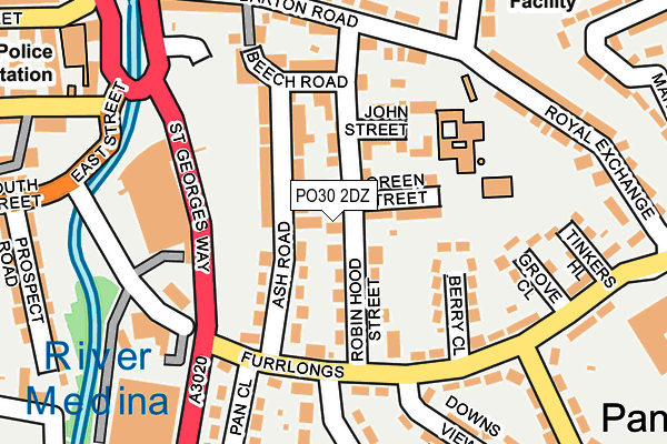 PO30 2DZ map - OS OpenMap – Local (Ordnance Survey) PO30 2DZ map - OS OpenMap – Local (Ordnance Survey)