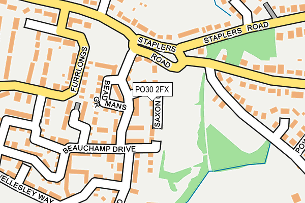 PO30 2FX map - OS OpenMap – Local (Ordnance Survey) PO30 2FX map - OS OpenMap – Local (Ordnance Survey)
