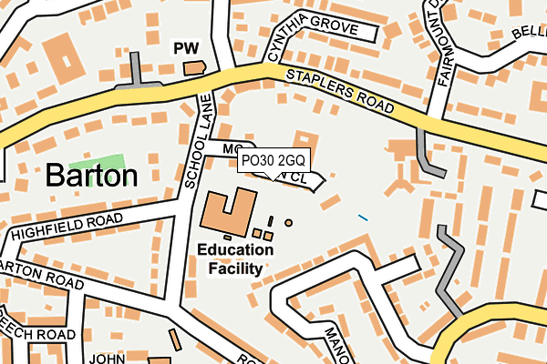 PO30 2GQ map - OS OpenMap – Local (Ordnance Survey) PO30 2GQ map - OS OpenMap – Local (Ordnance Survey)