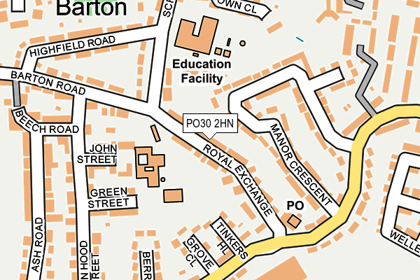 PO30 2HN map - OS OpenMap – Local (Ordnance Survey) PO30 2HN map - OS OpenMap – Local (Ordnance Survey)