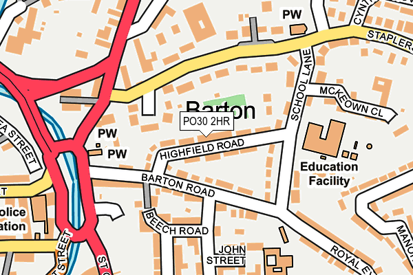 PO30 2HR map - OS OpenMap – Local (Ordnance Survey) PO30 2HR map - OS OpenMap – Local (Ordnance Survey)