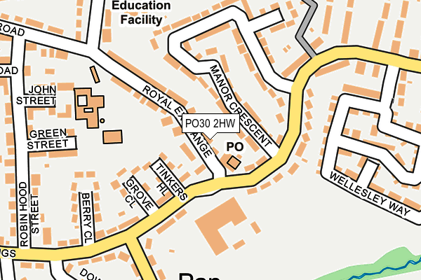 PO30 2HW map - OS OpenMap – Local (Ordnance Survey) PO30 2HW map - OS OpenMap – Local (Ordnance Survey)