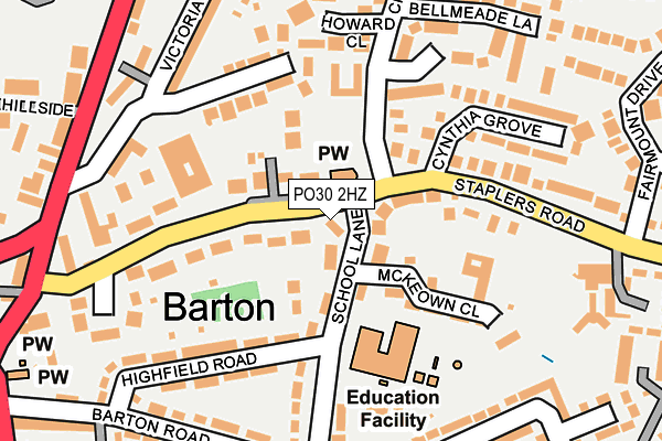PO30 2HZ map - OS OpenMap – Local (Ordnance Survey) PO30 2HZ map - OS OpenMap – Local (Ordnance Survey)