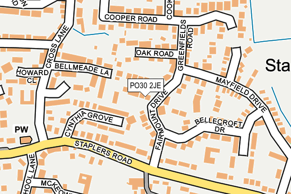 PO30 2JE map - OS OpenMap – Local (Ordnance Survey) PO30 2JE map - OS OpenMap – Local (Ordnance Survey)