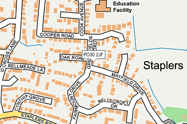 PO30 2JF map - OS OpenMap – Local (Ordnance Survey) PO30 2JF map - OS OpenMap – Local (Ordnance Survey)