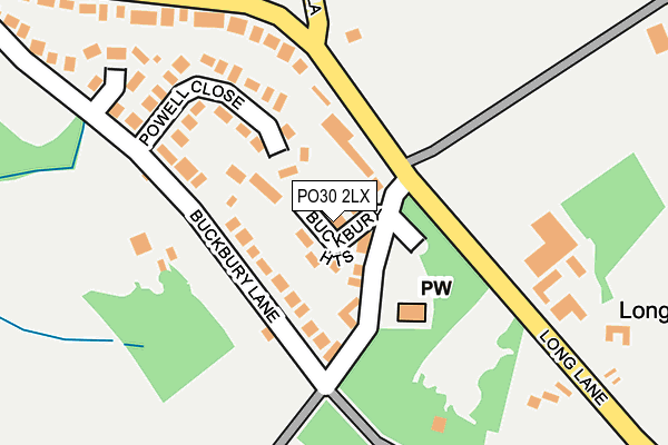 PO30 2LX map - OS OpenMap – Local (Ordnance Survey) PO30 2LX map - OS OpenMap – Local (Ordnance Survey)