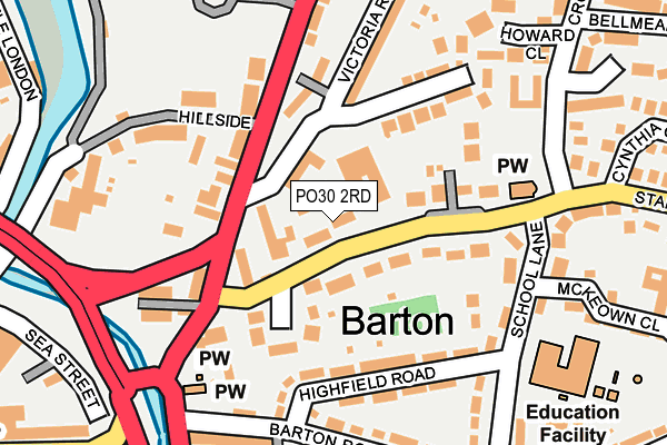 PO30 2RD map - OS OpenMap – Local (Ordnance Survey) PO30 2RD map - OS OpenMap – Local (Ordnance Survey)