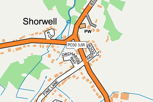 PO30 3JW map - OS OpenMap – Local (Ordnance Survey) PO30 3JW map - OS OpenMap – Local (Ordnance Survey)