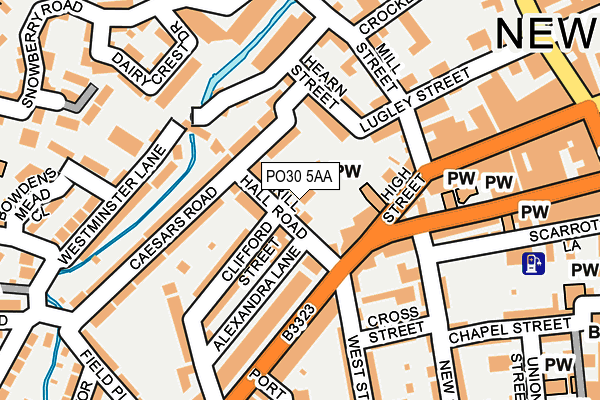 PO30 5AA map - OS OpenMap – Local (Ordnance Survey) PO30 5AA map - OS OpenMap – Local (Ordnance Survey)