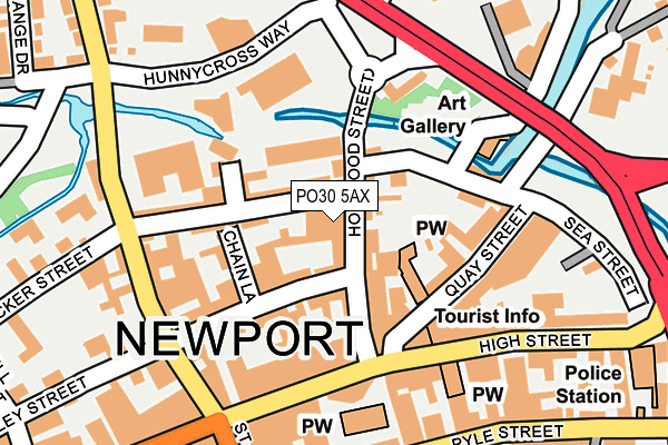 PO30 5AX map - OS OpenMap – Local (Ordnance Survey)