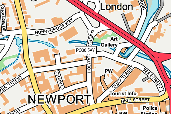 PO30 5AY map - OS OpenMap – Local (Ordnance Survey) PO30 5AY map - OS OpenMap – Local (Ordnance Survey)