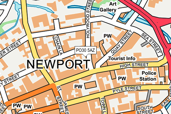 PO30 5AZ map - OS OpenMap – Local (Ordnance Survey)