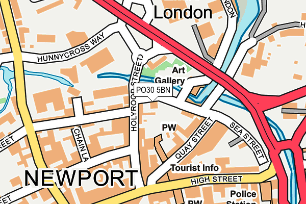 PO30 5BN map - OS OpenMap – Local (Ordnance Survey) PO30 5BN map - OS OpenMap – Local (Ordnance Survey)