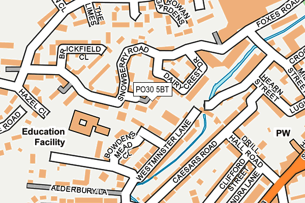 PO30 5BT map - OS OpenMap – Local (Ordnance Survey) PO30 5BT map - OS OpenMap – Local (Ordnance Survey)