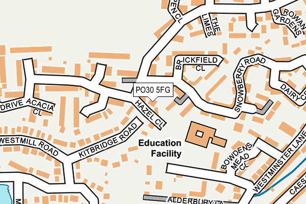 PO30 5FG map - OS OpenMap – Local (Ordnance Survey) PO30 5FG map - OS OpenMap – Local (Ordnance Survey)