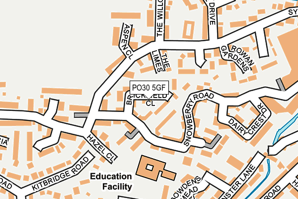 PO30 5GF map - OS OpenMap – Local (Ordnance Survey) PO30 5GF map - OS OpenMap – Local (Ordnance Survey)