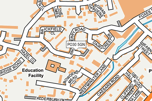 PO30 5GN map - OS OpenMap – Local (Ordnance Survey) PO30 5GN map - OS OpenMap – Local (Ordnance Survey)