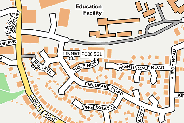 PO30 5GU map - OS OpenMap – Local (Ordnance Survey)