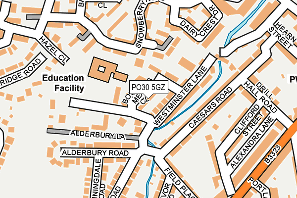 PO30 5GZ map - OS OpenMap – Local (Ordnance Survey) PO30 5GZ map - OS OpenMap – Local (Ordnance Survey)
