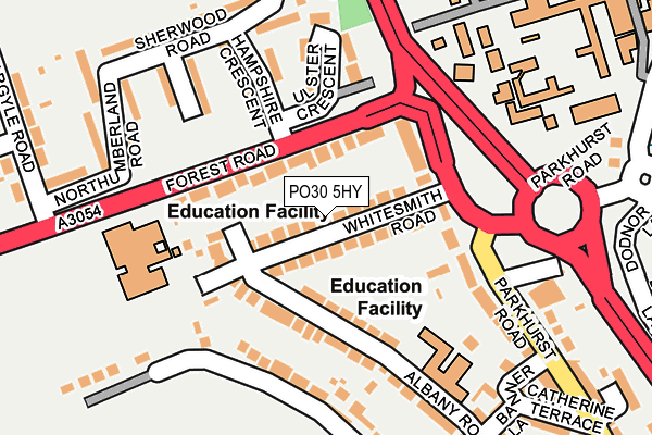 PO30 5HY map - OS OpenMap – Local (Ordnance Survey) PO30 5HY map - OS OpenMap – Local (Ordnance Survey)