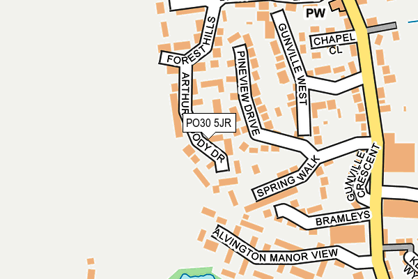 PO30 5JR map - OS OpenMap – Local (Ordnance Survey) PO30 5JR map - OS OpenMap – Local (Ordnance Survey)