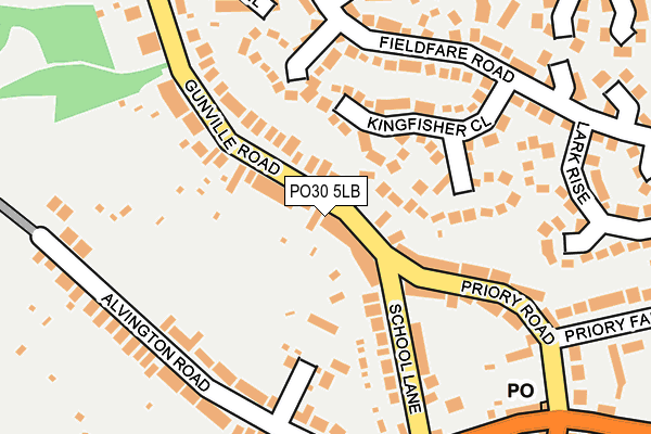 PO30 5LB map - OS OpenMap – Local (Ordnance Survey) PO30 5LB map - OS OpenMap – Local (Ordnance Survey)