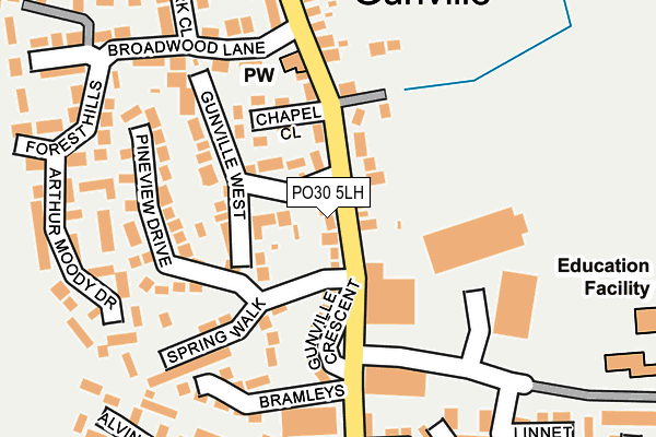 PO30 5LH map - OS OpenMap – Local (Ordnance Survey) PO30 5LH map - OS OpenMap – Local (Ordnance Survey)