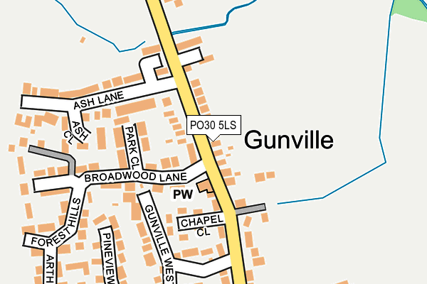 PO30 5LS map - OS OpenMap – Local (Ordnance Survey) PO30 5LS map - OS OpenMap – Local (Ordnance Survey)