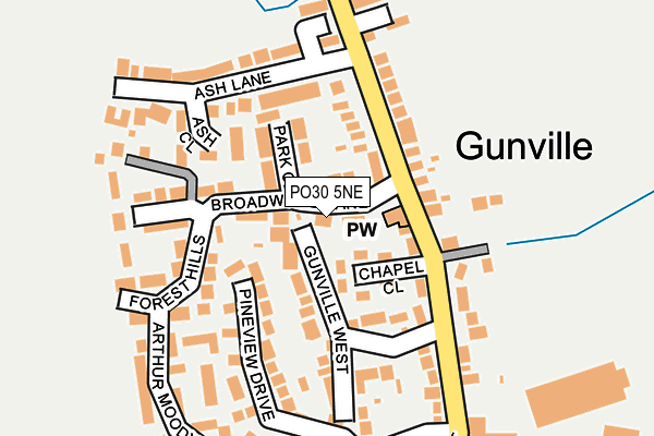 PO30 5NE map - OS OpenMap – Local (Ordnance Survey) PO30 5NE map - OS OpenMap – Local (Ordnance Survey)