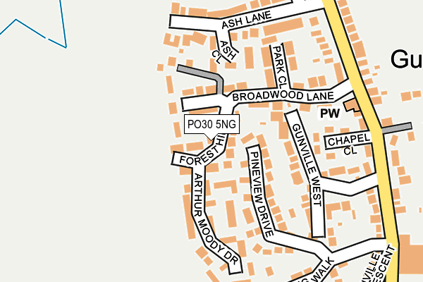 PO30 5NG map - OS OpenMap – Local (Ordnance Survey) PO30 5NG map - OS OpenMap – Local (Ordnance Survey)