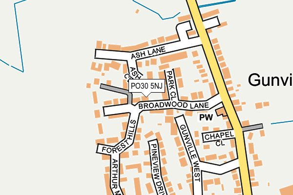 PO30 5NJ map - OS OpenMap – Local (Ordnance Survey) PO30 5NJ map - OS OpenMap – Local (Ordnance Survey)