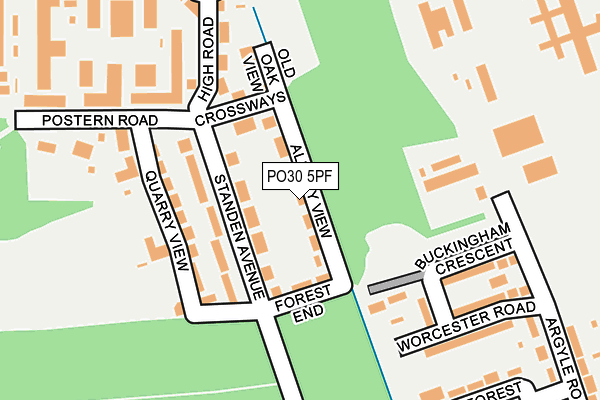 PO30 5PF map - OS OpenMap – Local (Ordnance Survey) PO30 5PF map - OS OpenMap – Local (Ordnance Survey)