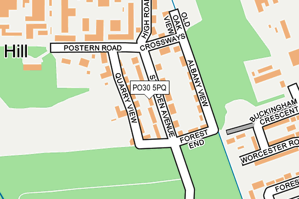 PO30 5PQ map - OS OpenMap – Local (Ordnance Survey) PO30 5PQ map - OS OpenMap – Local (Ordnance Survey)