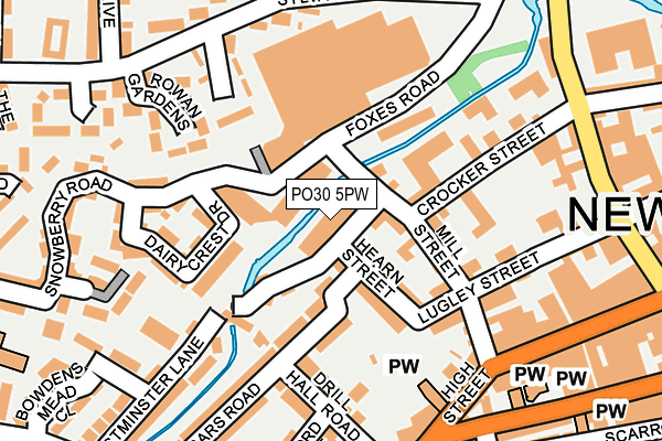 PO30 5PW map - OS OpenMap – Local (Ordnance Survey) PO30 5PW map - OS OpenMap – Local (Ordnance Survey)