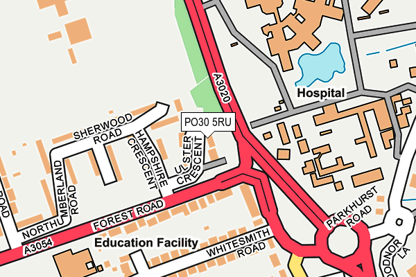 PO30 5RU map - OS OpenMap – Local (Ordnance Survey) PO30 5RU map - OS OpenMap – Local (Ordnance Survey)