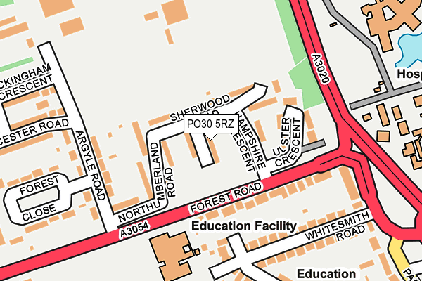 PO30 5RZ map - OS OpenMap – Local (Ordnance Survey) PO30 5RZ map - OS OpenMap – Local (Ordnance Survey)