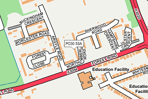 PO30 5SA map - OS OpenMap – Local (Ordnance Survey) PO30 5SA map - OS OpenMap – Local (Ordnance Survey)