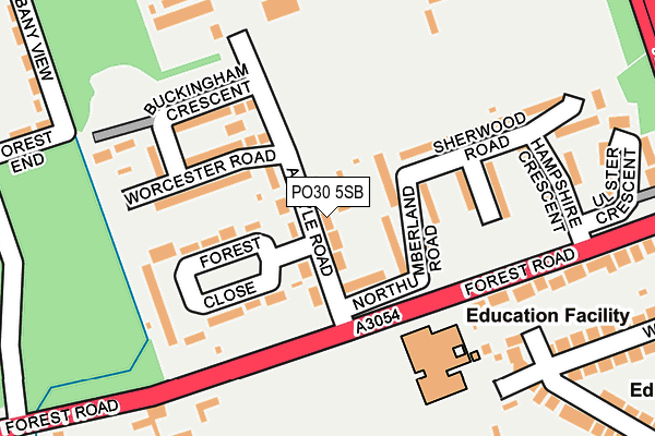 PO30 5SB map - OS OpenMap – Local (Ordnance Survey) PO30 5SB map - OS OpenMap – Local (Ordnance Survey)
