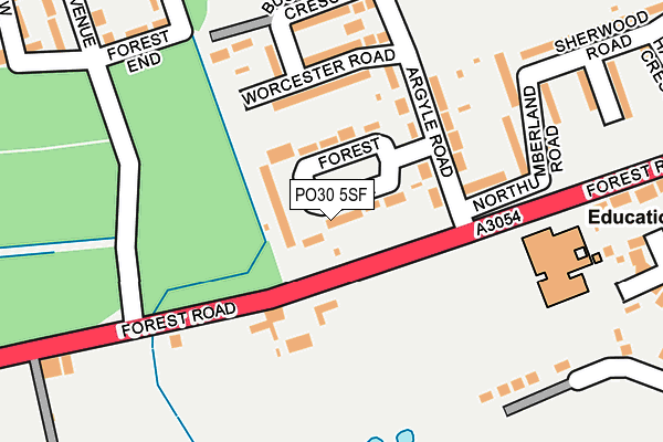 PO30 5SF map - OS OpenMap – Local (Ordnance Survey) PO30 5SF map - OS OpenMap – Local (Ordnance Survey)