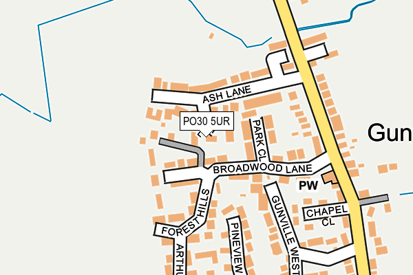PO30 5UR map - OS OpenMap – Local (Ordnance Survey) PO30 5UR map - OS OpenMap – Local (Ordnance Survey)