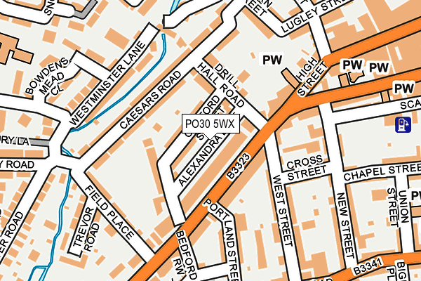 PO30 5WX map - OS OpenMap – Local (Ordnance Survey) PO30 5WX map - OS OpenMap – Local (Ordnance Survey)