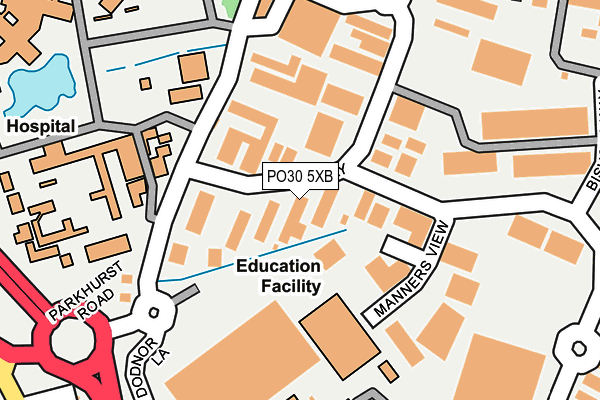 PO30 5XB map - OS OpenMap – Local (Ordnance Survey)