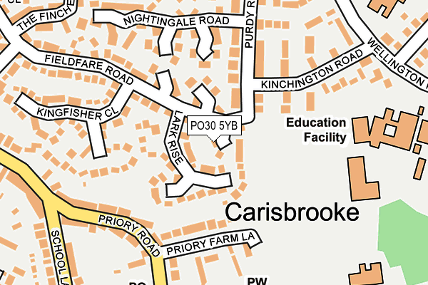 PO30 5YB map - OS OpenMap – Local (Ordnance Survey) PO30 5YB map - OS OpenMap – Local (Ordnance Survey)