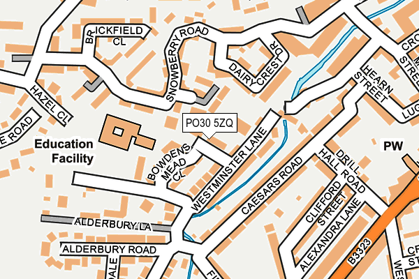 PO30 5ZQ map - OS OpenMap – Local (Ordnance Survey)