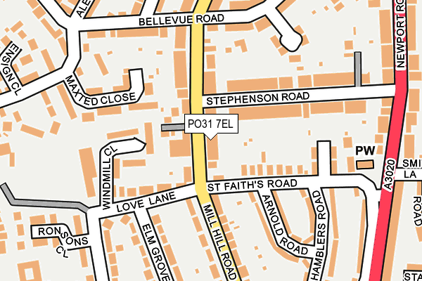 PO31 7EL map - OS OpenMap – Local (Ordnance Survey) PO31 7EL map - OS OpenMap – Local (Ordnance Survey)