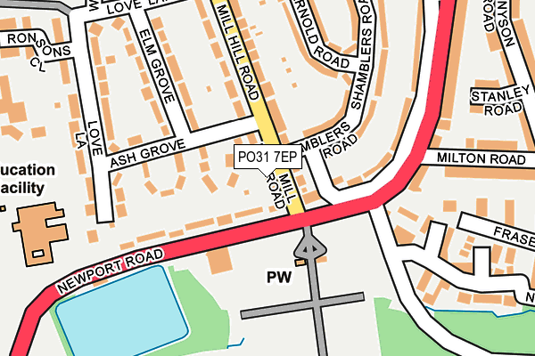 PO31 7EP map - OS OpenMap – Local (Ordnance Survey) PO31 7EP map - OS OpenMap – Local (Ordnance Survey)