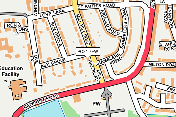 PO31 7EW map - OS OpenMap – Local (Ordnance Survey) PO31 7EW map - OS OpenMap – Local (Ordnance Survey)