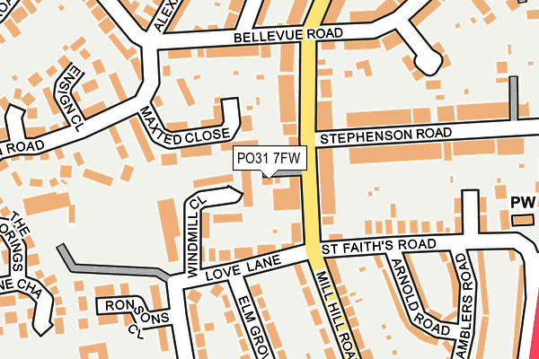 PO31 7FW map - OS OpenMap – Local (Ordnance Survey) PO31 7FW map - OS OpenMap – Local (Ordnance Survey)