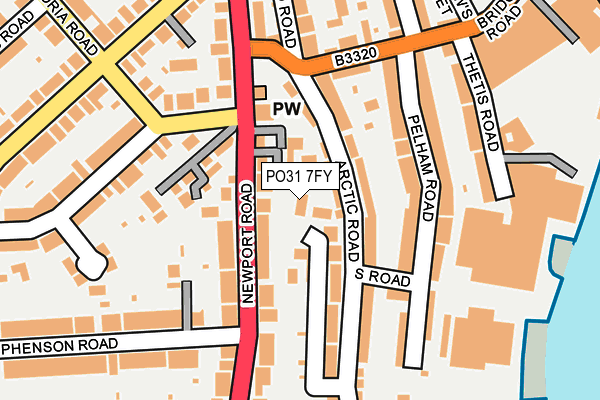 PO31 7FY map - OS OpenMap – Local (Ordnance Survey) PO31 7FY map - OS OpenMap – Local (Ordnance Survey)