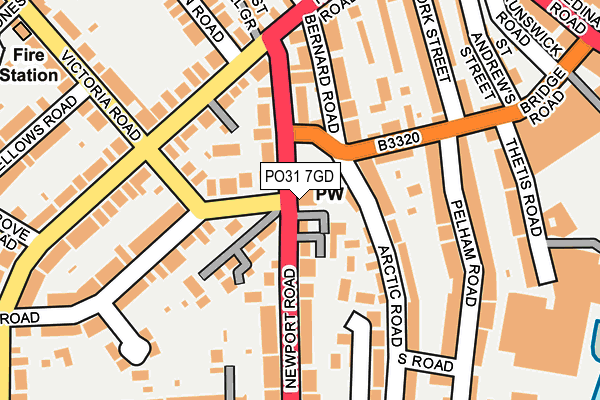 PO31 7GD map - OS OpenMap – Local (Ordnance Survey)